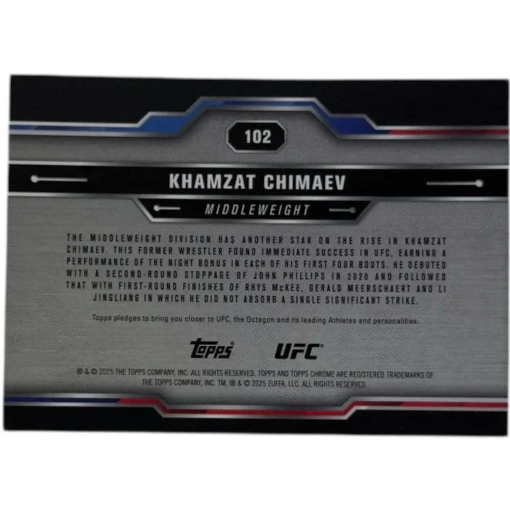 2025 Topps Chrome UFC #102 Khamzat Chimaev Sepia‎